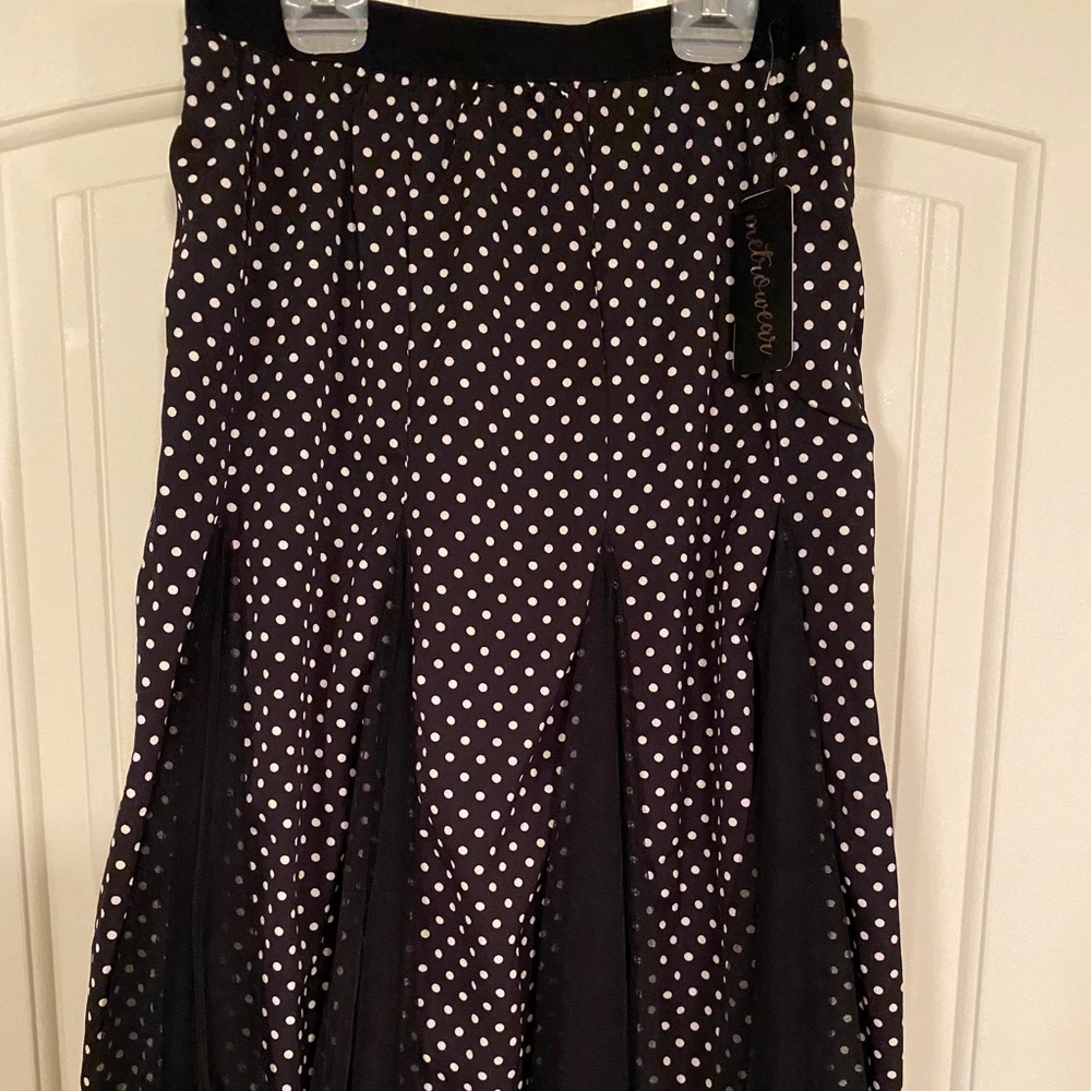 Black polka dot skirt